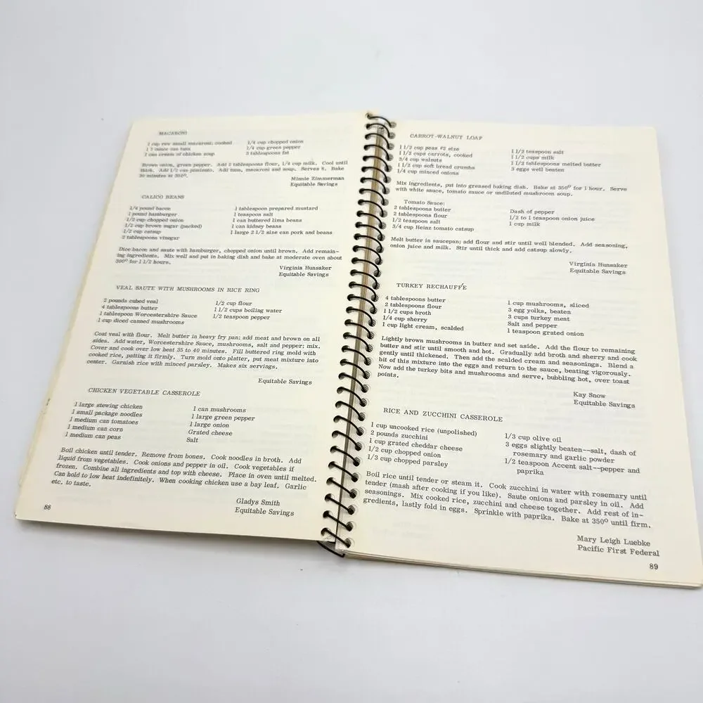 WASALI Oregon Chapter Cookbook Womens Association of Savings Loan Vintage Recipe